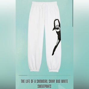 Taylor Swift- The life of a showgirl-white shiny bug sweatpants